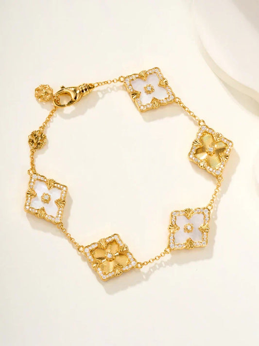 [AuraJewelry]B.C.L ENAMELED Five-Flower Bracelet£¨Various Colors) BIG SIZE