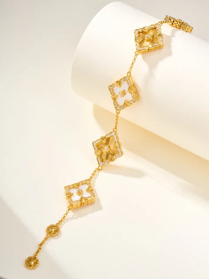 [AuraJewelry]B.C.L ENAMELED Five-Flower Bracelet£¨Various Colors) BIG SIZE