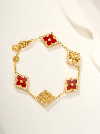 [AuraJewelry]B.C.L ENAMELED Five-Flower Bracelet£¨Various Colors) BIG SIZE