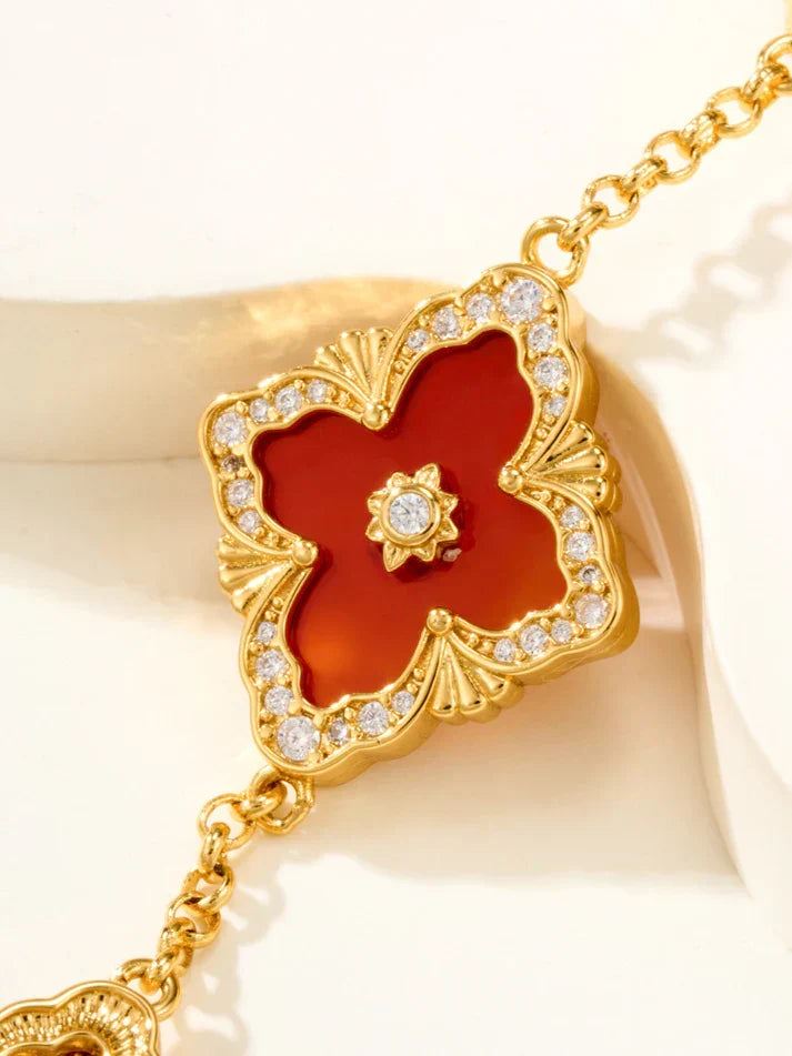 [AuraJewelry]B.C.L ENAMELED Five-Flower Bracelet£¨Various Colors) BIG SIZE