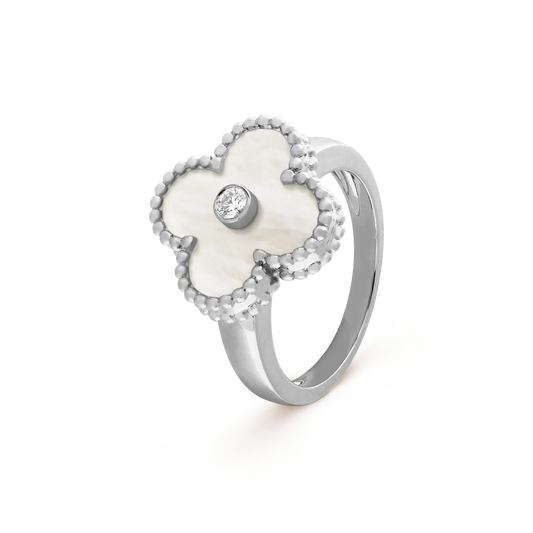 ¡®AuraJewelry¡¯CLOVER SILVER MOP DIAMOND RING