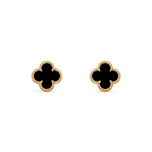 ¡®AuraJewelry¡¯CLOVER MINI 9.5MM BLACK MOP EARRINGS
