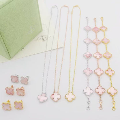 [AuraJewelry]Clover Mini Pink Earrings