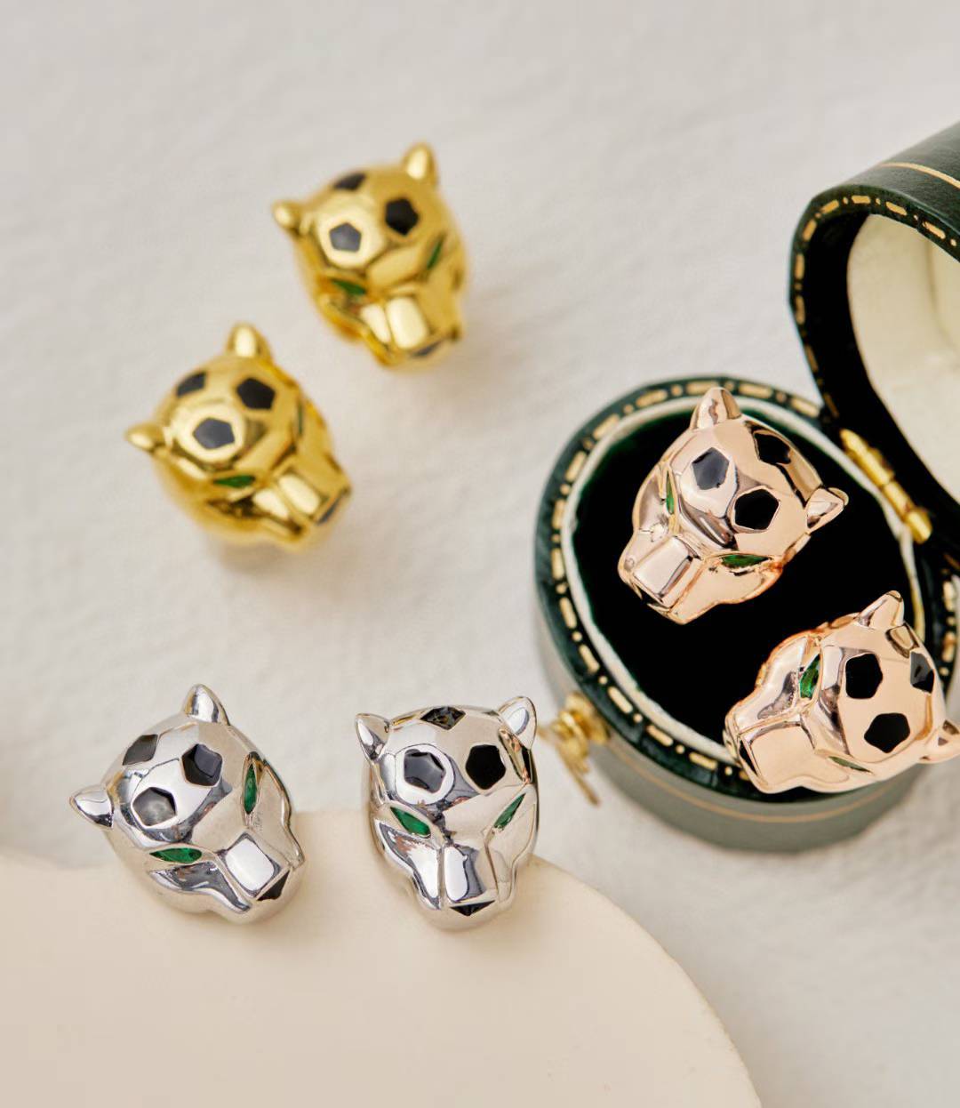 [AuraJewelry] CHRRTAH-PRINT STUD EARRINGS, THREE COLORS