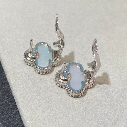 [AuraJewelry] CLOVER LARGE (20mm) 1 MOTIFS WHITE MOP STUD EARRINGS
