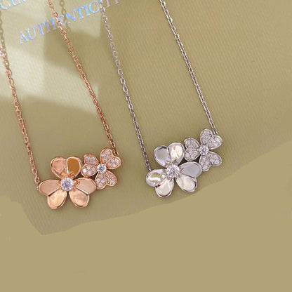 [AuraJewelry] Two Flowers & Clover Choker