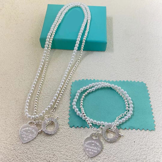 [AuraJewelry] Double-clasp Pearl Necklace、Bracelet