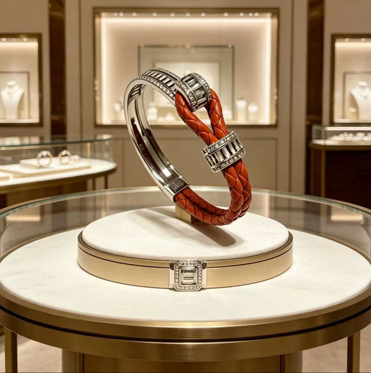¡®AuraJewelry2026 New Half-Diamond Horseshoe Buckle Bangle