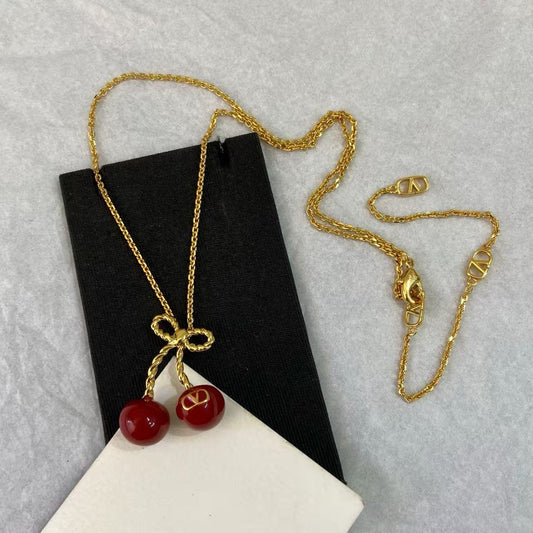 [AuraJewelry]Red Cherry Necklace