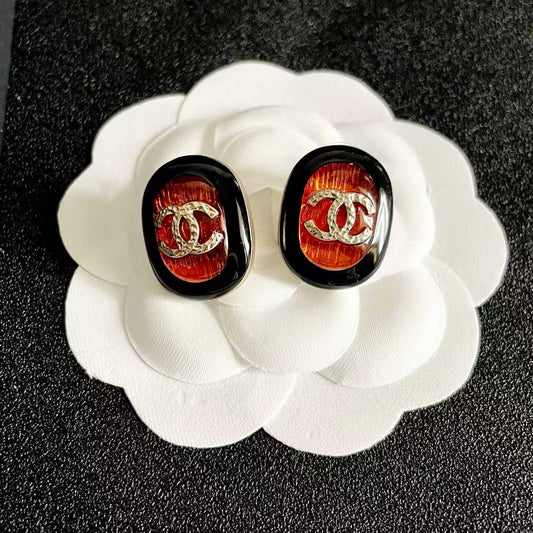 [AuraJewelry]Amber & Glass Stud Earrings