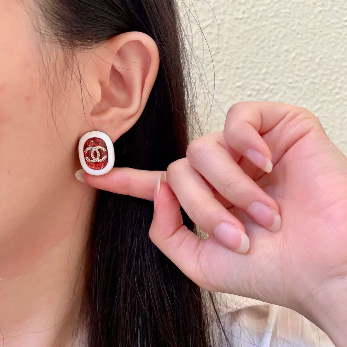 [AuraJewelry]Amber & Glass Stud Earrings