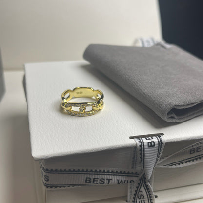 [AuraJewelry]Sliding Single Diamond Ring