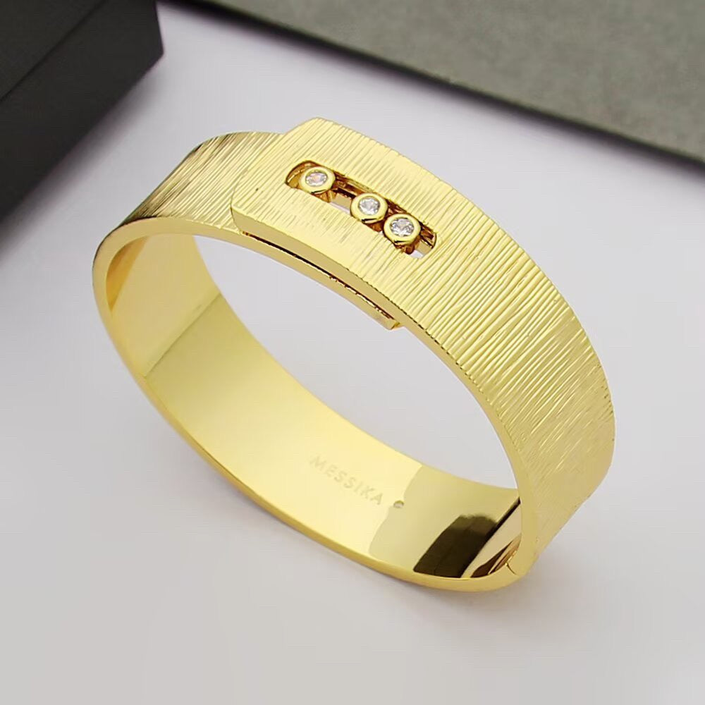 [AuraJewelry]Polished Brushed Bangle, Large Engraved Sliding Bangle