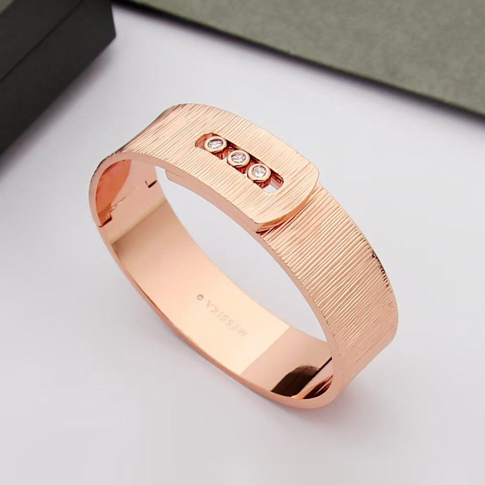 [AuraJewelry]Polished Brushed Bangle, Large Engraved Sliding Bangle