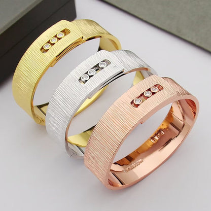 [AuraJewelry]Polished Brushed Bangle, Large Engraved Sliding Bangle