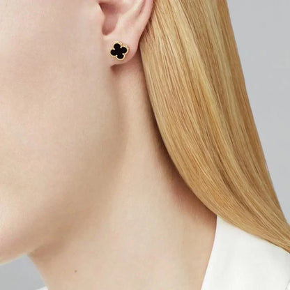 ¡®AuraJewelry¡¯CLOVER MINI 9.5MM BLACK MOP EARRINGS