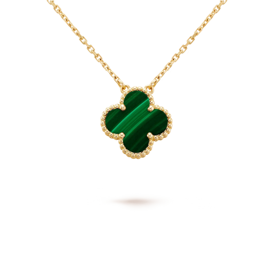 ¡®AuraJewelry¡¯CLOVER 15MM MALACHITE SINGLE FLOWER  NECKLACE