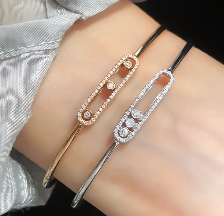 [AuraJewelry]Move Pavé Diamond Bangle Bracelet M