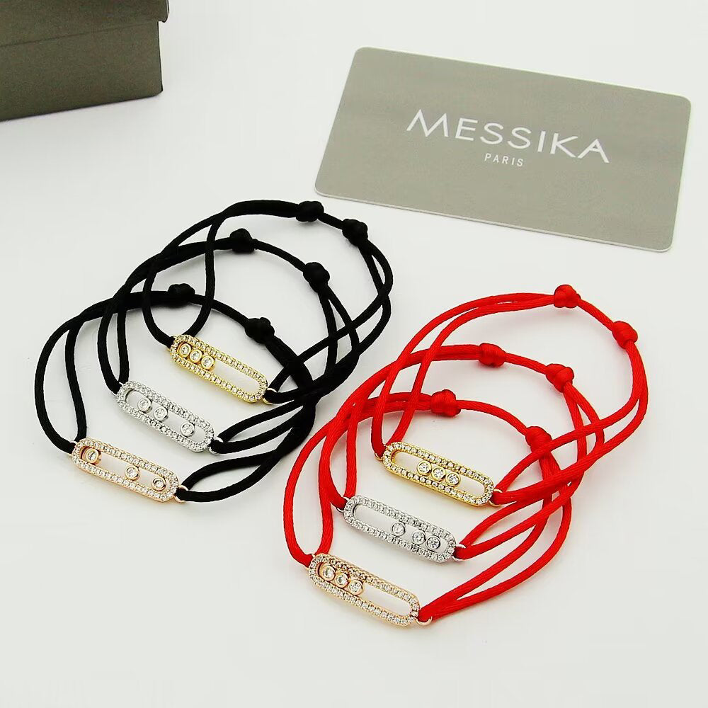 [AuraJewelry]Messika Care(s) pink cord pavé bracelet