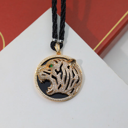 ¡®AuraJewelry¡ Openwork Tiger Cord Pendant Necklace