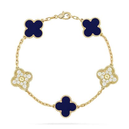[AuraJewelry]New CLOVER 5 MOTIF LAPIS LAZULI BRACELET COLLECTION