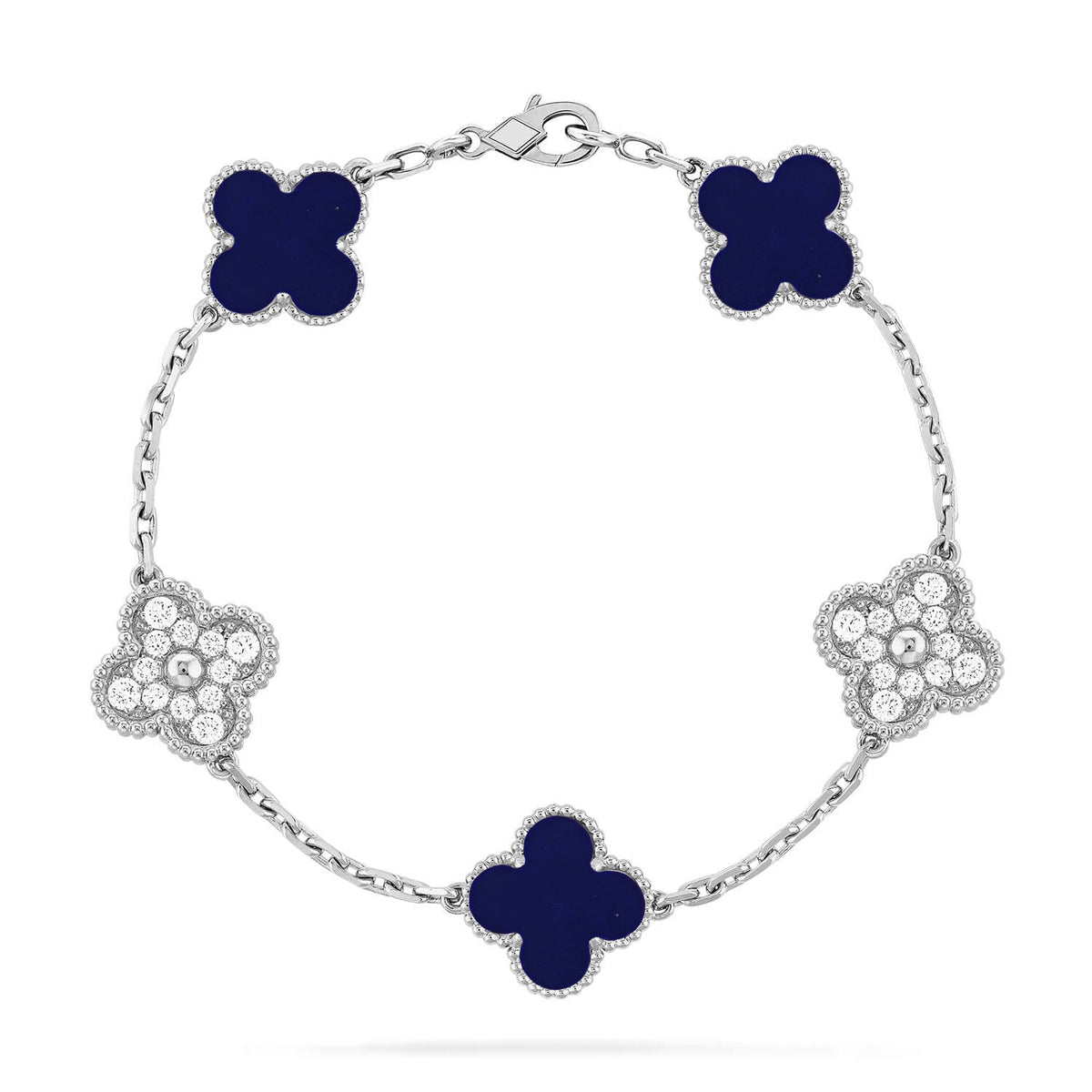 [AuraJewelry]New CLOVER 5 MOTIF LAPIS LAZULI BRACELET COLLECTION