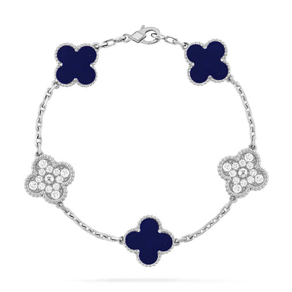 [AuraJewelry]New CLOVER 5 MOTIF LAPIS LAZULI BRACELET COLLECTION