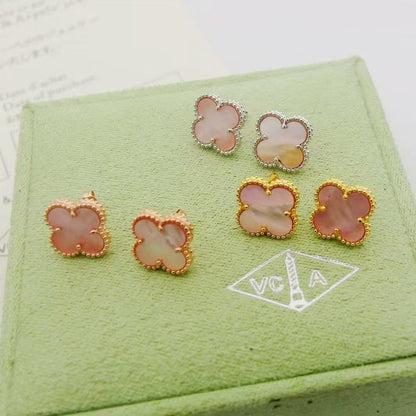 [AuraJewelry]Clover Mini Pink Earrings