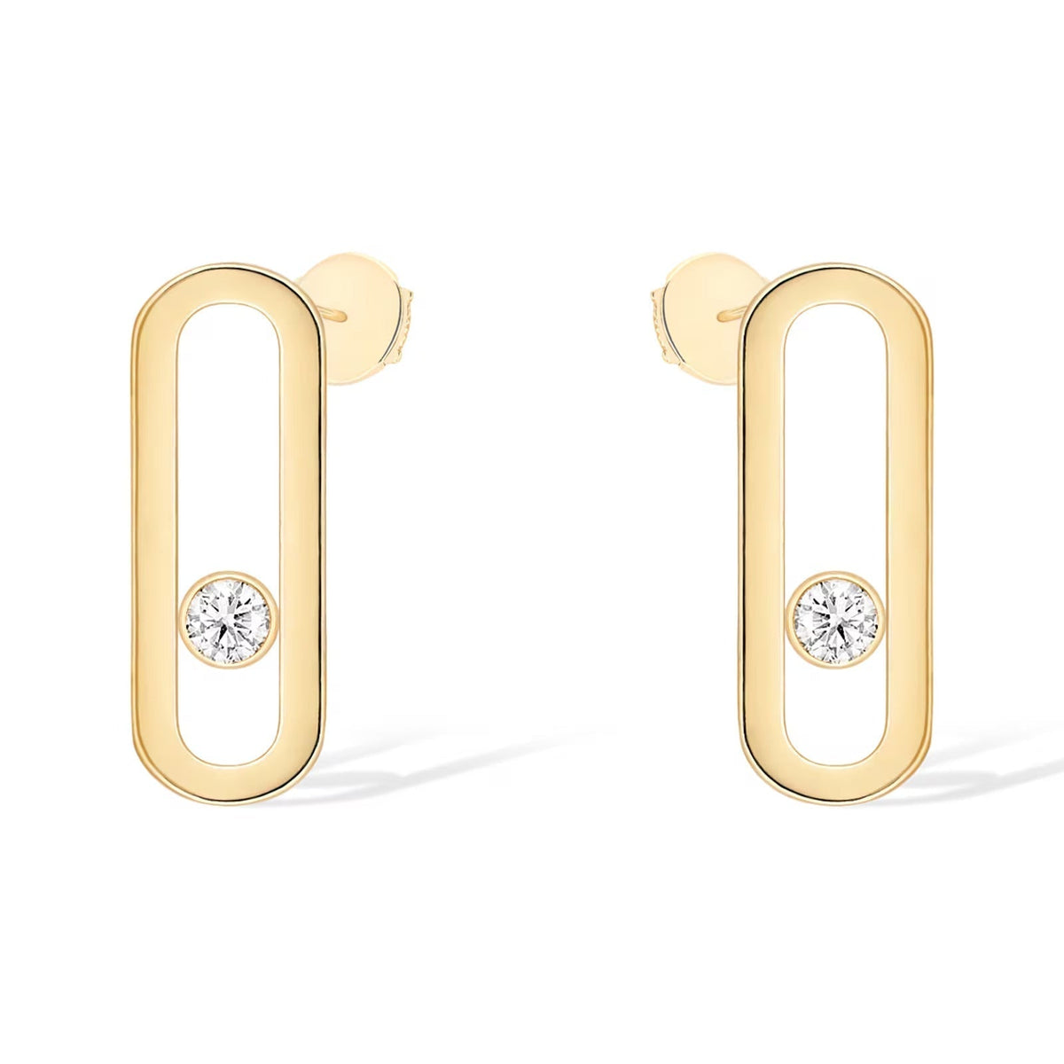 [AuraJewelry]MOVE UNO SMALL 1 DIAMOND EARRINGS