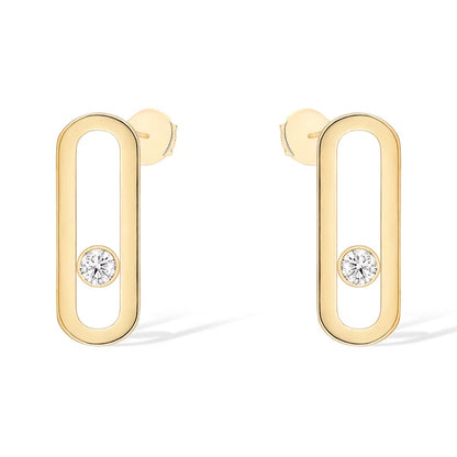 [AuraJewelry]MOVE UNO SMALL 1 DIAMOND EARRINGS