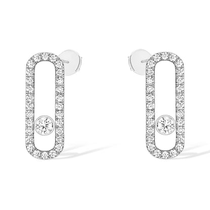 [AuraJewelry]MOVE UNO STUD DIAMOND PAVED EARRINGS
