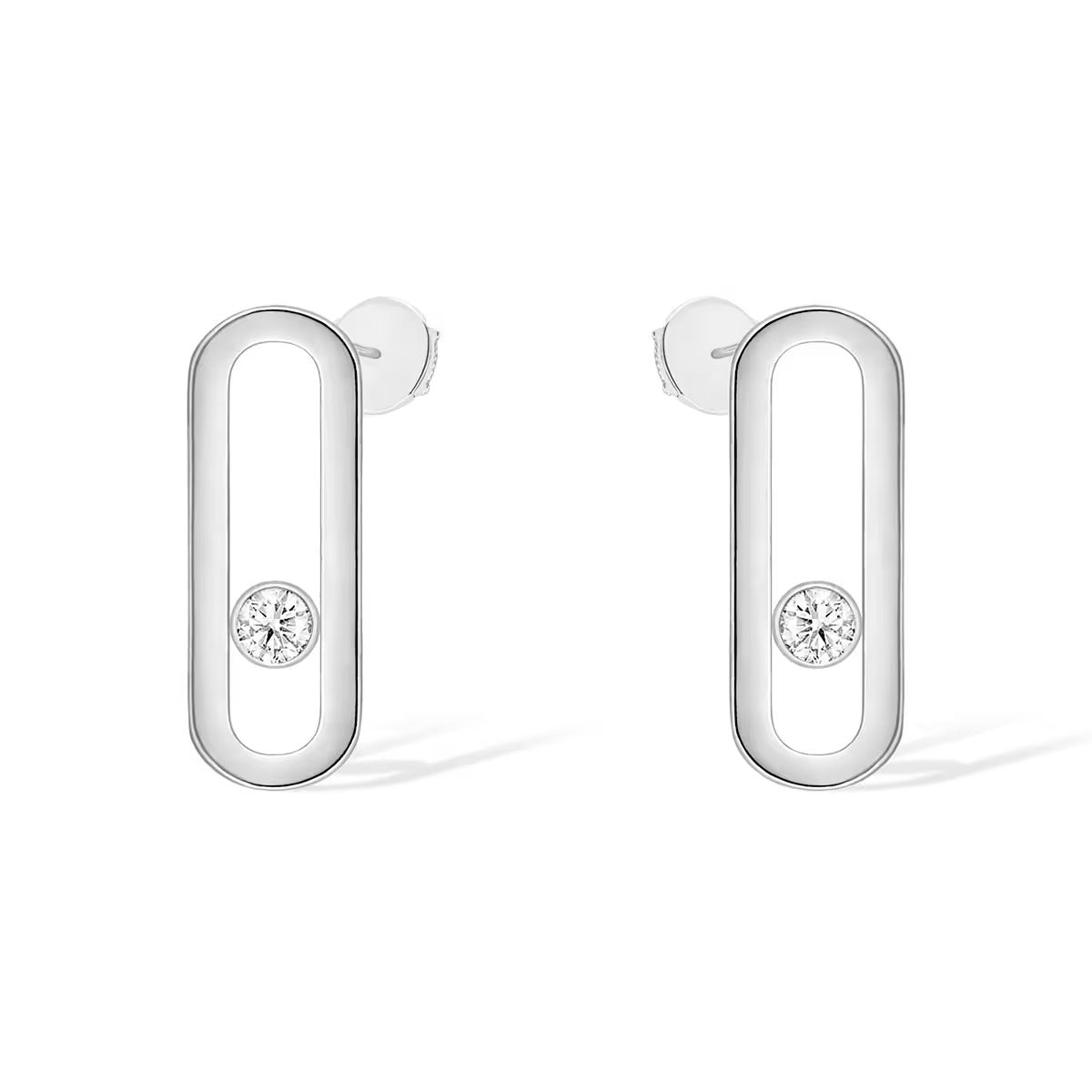 [AuraJewelry]MOVE UNO SMALL 1 DIAMOND EARRINGS
