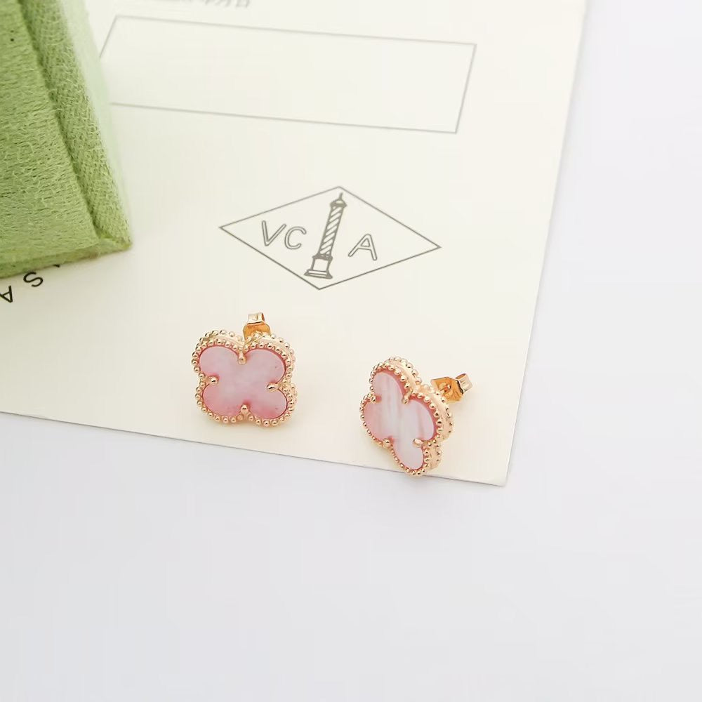 [AuraJewelry]Clover Mini Pink Earrings