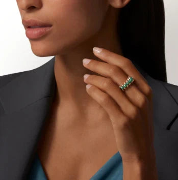 [AuraJewelry]CLASH ELEGANT ROSE GOLD RING FEATURING NATURAL AGATE