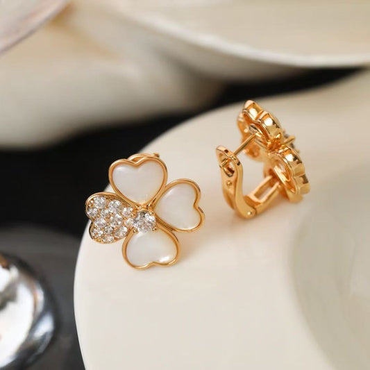 [AuraJewelry]FRIVOLE PINK GOLD FLOWER DIAMOND EARRINGS 2
