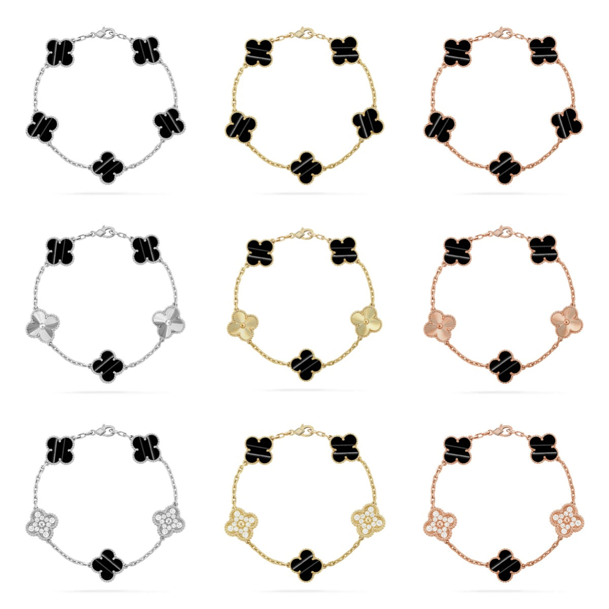 [AuraJewelry]New  CLOVER 5 MOTIF PULSAR STONE BRACELET COLLECTION