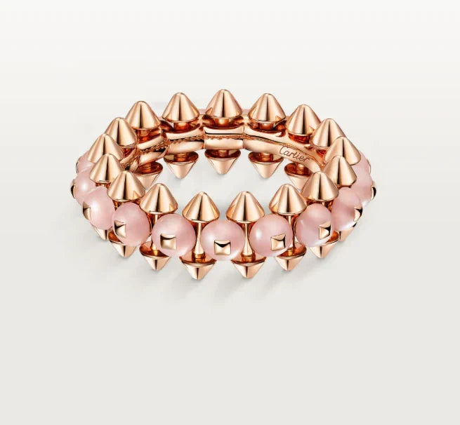 [AuraJewelry]CLASH ELEGANT ROSE GOLD RING FEATURING NATURAL AGATE