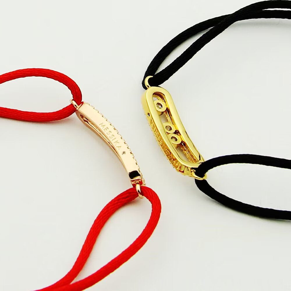 [AuraJewelry]Messika Care(s) pink cord pavé bracelet