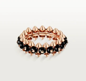 [AuraJewelry]CLASH ELEGANT ROSE GOLD RING FEATURING NATURAL AGATE