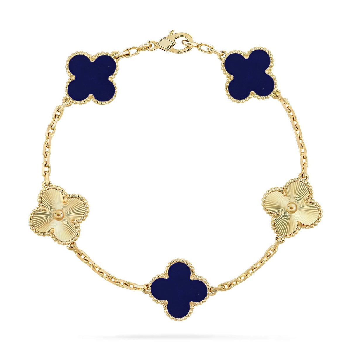 [AuraJewelry]New CLOVER 5 MOTIF LAPIS LAZULI BRACELET COLLECTION
