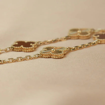 [AuraJewelry]New  CLOVER 5 MOTIF RED CORNELIAN BRACELET COLLECTION