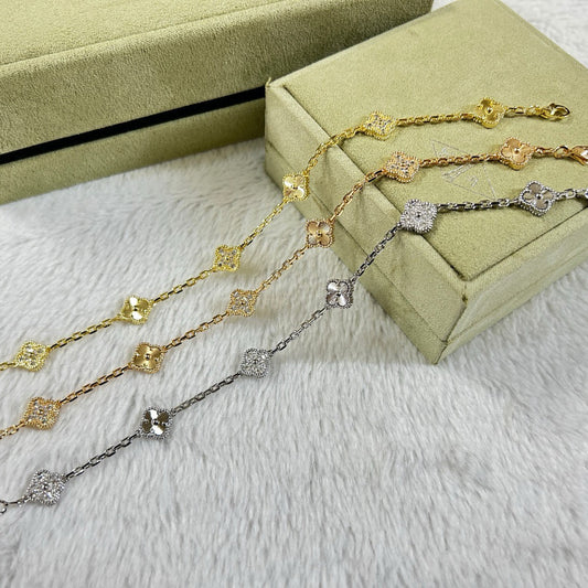 [¡®AuraJewelry¡¯]CLOVER 6 MOTIF DIAMOND LASER BRACELET