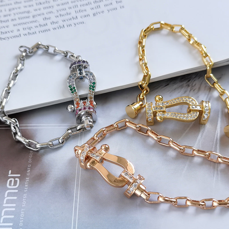¡®AuraJewelry¡¯FORCE LARGE HORSESHOE CLASP  METAL BRACELET