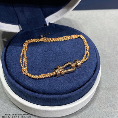¡®AuraJewelry¡¯FORCE SMALL HORSESHOE  DIAMOND CHAIN ROPE BRACELET