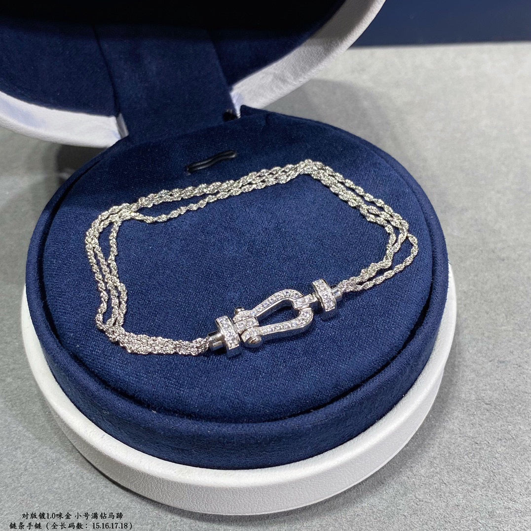 ¡®AuraJewelry¡¯FORCE SMALL HORSESHOE  DIAMOND CHAIN ROPE BRACELET