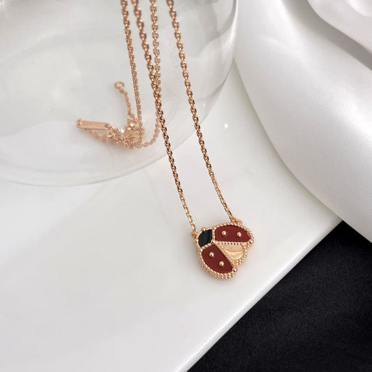 ¡®AuraJewelry¡¯LUCKY  CARNELIANS LADYBUG NECKLACE