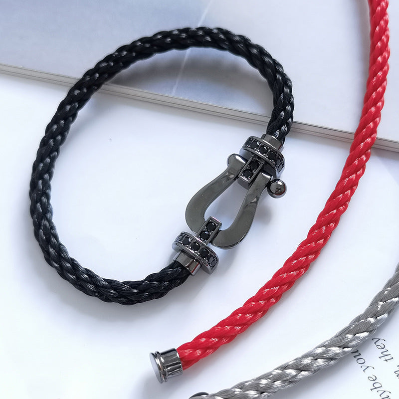 ¡®AuraJewelry¡¯FORCE LARGE SERIES HORSESHOE BLACK SAMURAI BRACELET