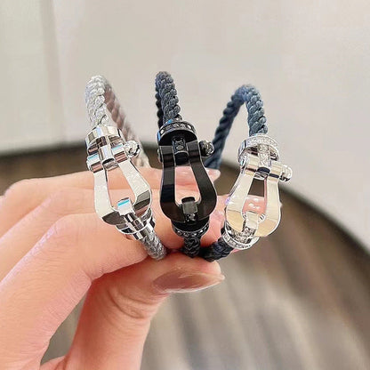 ¡®AuraJewelry¡¯FORCE LARGE HORSESHOE FULL DIAMOND BRACELET SILVER