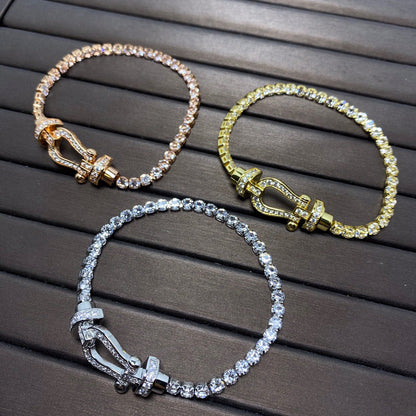 ¡®AuraJewelry¡¯FORCE  LARGE HORSESHOE FULL DIAMOND TENNIS BRACELET