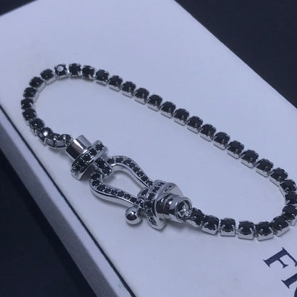 ¡®AuraJewelry¡¯FORCE  LARGE HORSESHOE FULL DIAMOND TENNIS BRACELET